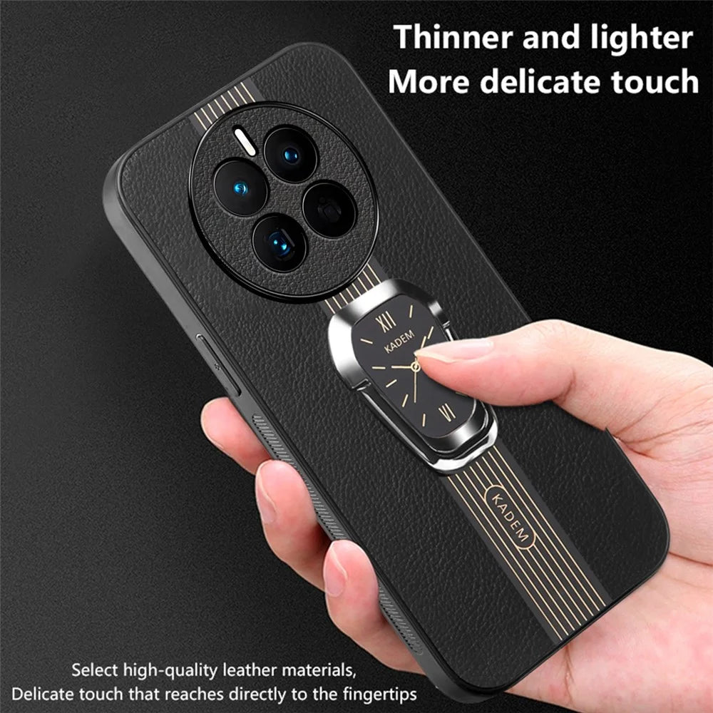 KADEM For Realme 12 Pro 5G / 12 Pro+ 5G Case Leather Coating Armor Phone Back Cover - Orange - 5
