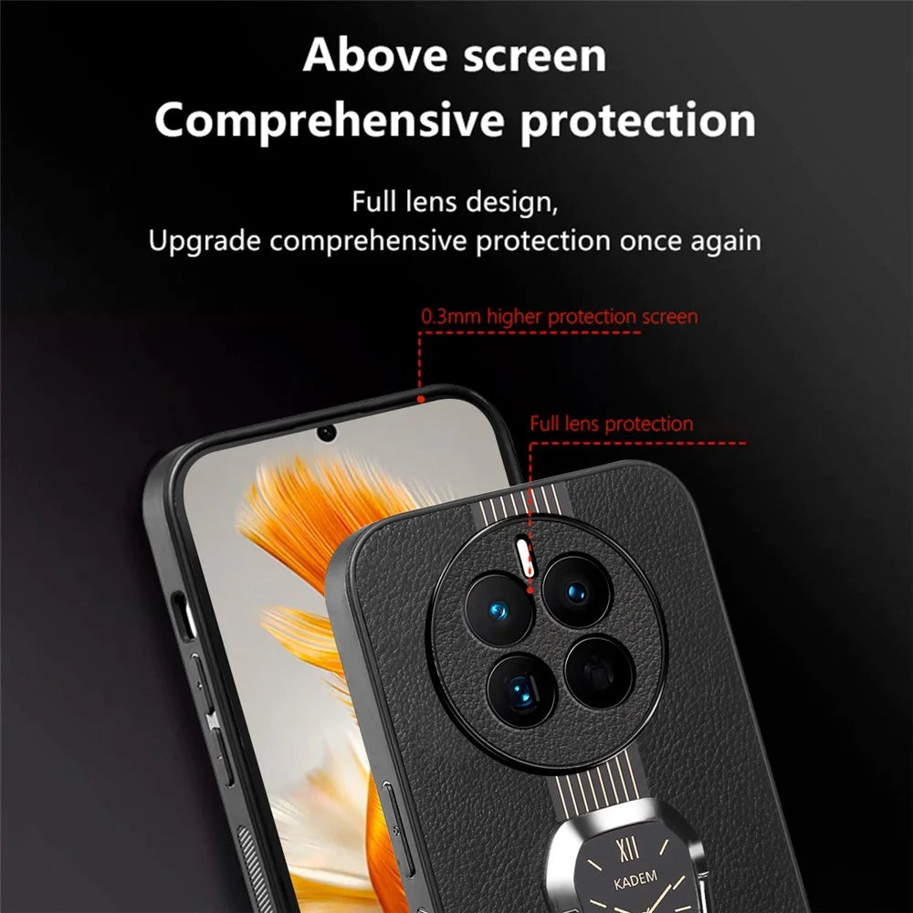 KADEM For Realme 12 Pro 5G / 12 Pro+ 5G Case Leather Coating Armor Phone Back Cover - Orange - 6