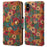 For iPhone X / XS Case Leather Wallet Phone Cover Seasonal Flower Printing - Spring / Green - 1