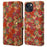 For iPhone 14 Plus Wallet Case Seasonal Flower Printing Phone Leather Cover - Summer / Red - 1