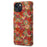For iPhone 14 Plus Wallet Case Seasonal Flower Printing Phone Leather Cover - Summer / Red - 6