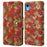 For iPhone XR Leather Case Flower Pattern Printing Phone Cover Wallet Folding Stand - Summer / Red - 1