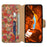 For iPhone XR Leather Case Flower Pattern Printing Phone Cover Wallet Folding Stand - Summer / Red - 2