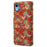 For iPhone XR Leather Case Flower Pattern Printing Phone Cover Wallet Folding Stand - Summer / Red - 6