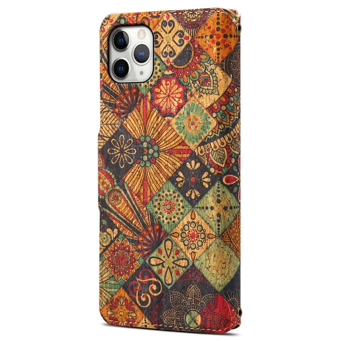 For iPhone 11 Pro Max Floral Phone Case PU Leather Wallet Full Protection Cover - Autumn / Yellow - 6
