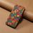 For iPhone 14 Phone Case Wallet Stand Four Season Flower Flip Leather Cover - Spring / Green - 7