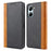 For ZTE Libero 5G IV Case PU Leather Color Splicing Wallet Phone Cover - Black+Yellow - 1