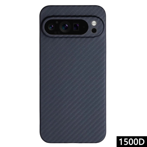 For Google Pixel 9 Pro Case 1500D Coarse Texture Aramid Fiber Precise Lens Cutout Phone Shell - Black - 1