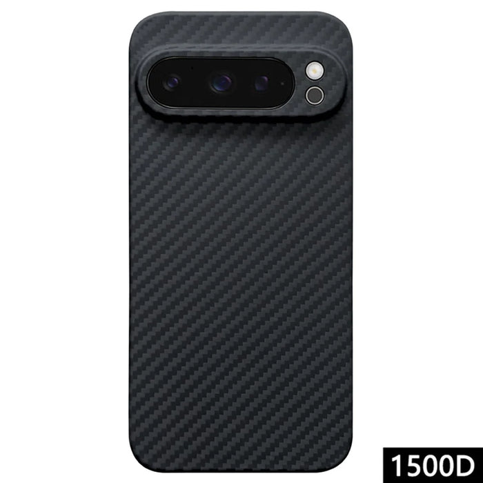 For Google Pixel 9 Pro Case Anti-Scratch Aramid Fiber Cell Phone Cover (Precise Lens Cutout) - Black - 1