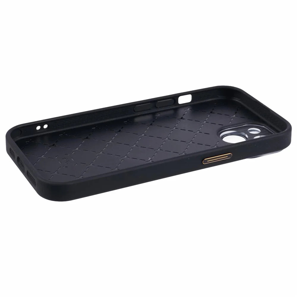 YUX Series For iPhone 14 Phone Case Cracked Ice Pattern TPU+Acrylic Shell Compatible with MagSafe (Precise Lens Cutout) - Black - 5