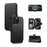 E1 For iPhone 14 Pro Max Case Compatible with MagSafe Nappa Texture Leather Wallet Stand Phone Cover - Black - 1