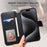 E1 For iPhone 15 Pro Max Case Leather Wallet Magnetic Smartphone Cover Compatible with MagSafe - Black - 7