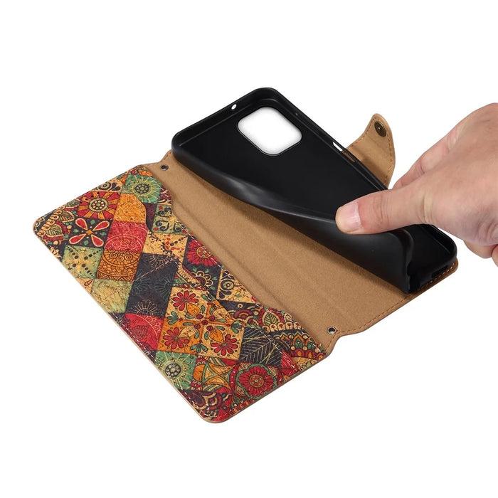 For iPhone 11 Pro Leather Case Floral Printing Stand Wallet Phone Cover - Autumn / Yellow - 4