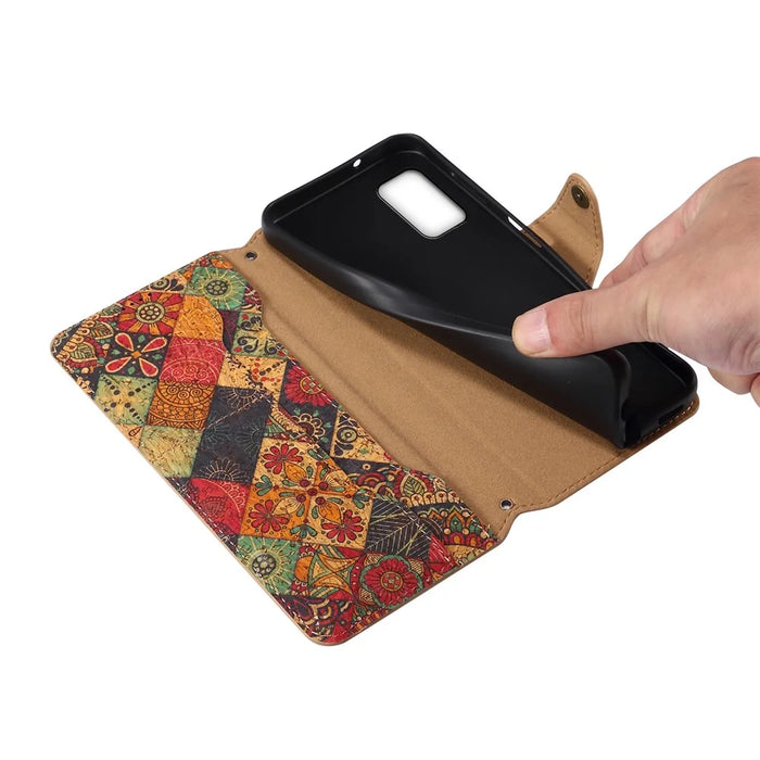 For Samsung Galaxy A51 4G SM-A515 Case Floral Pattern PU Leather Wallet Phone Cover - Winter / Blue - 4