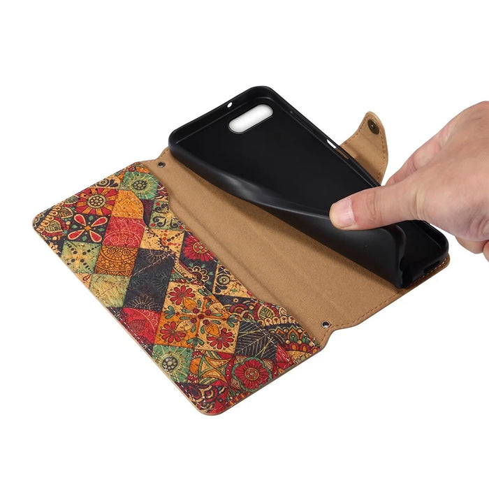 For iPhone 7 Plus / 8 Plus Case Floral Printing Anti-Drop Leather Phone Cover with Wallet - Summer / Red - 4