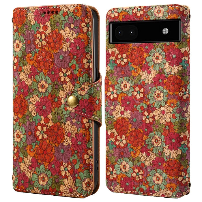 For Google Pixel 6a Wallet Case Pattern Printing Leather Phone Case with Stand - Summer / Red - 1