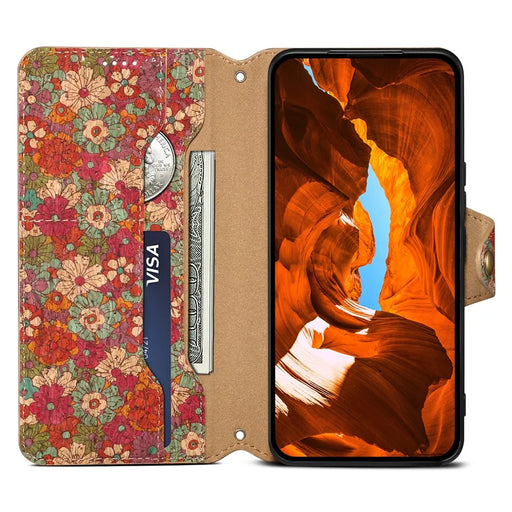 For Google Pixel 6a Wallet Case Pattern Printing Leather Phone Case with Stand - Summer / Red - 2