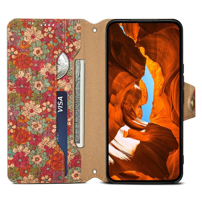 For Google Pixel 6a Wallet Case Pattern Printing Leather Phone Case with Stand - Summer / Red - 2