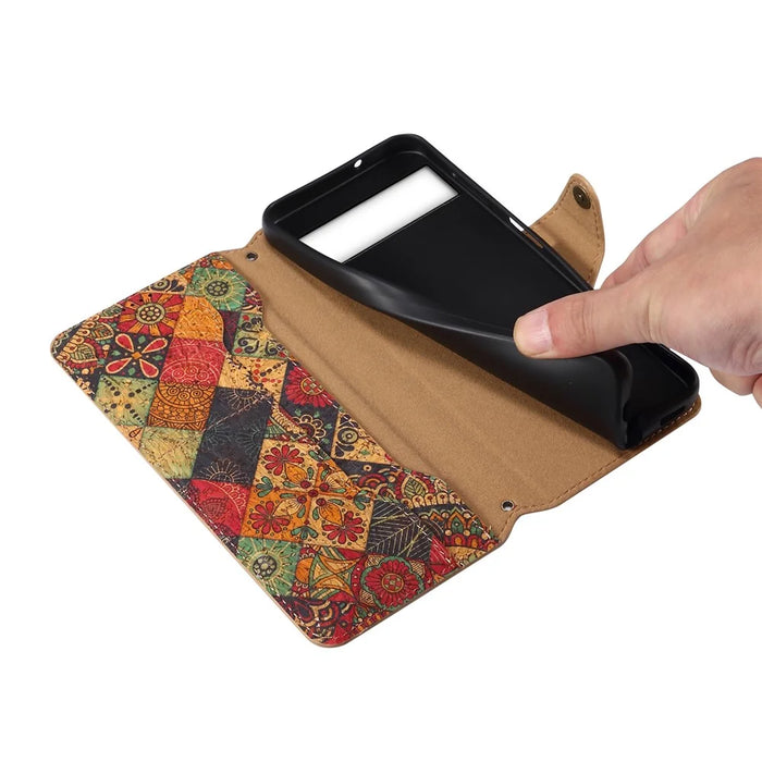 For Google Pixel 6a Wallet Case Pattern Printing Leather Phone Case with Stand - Summer / Red - 4