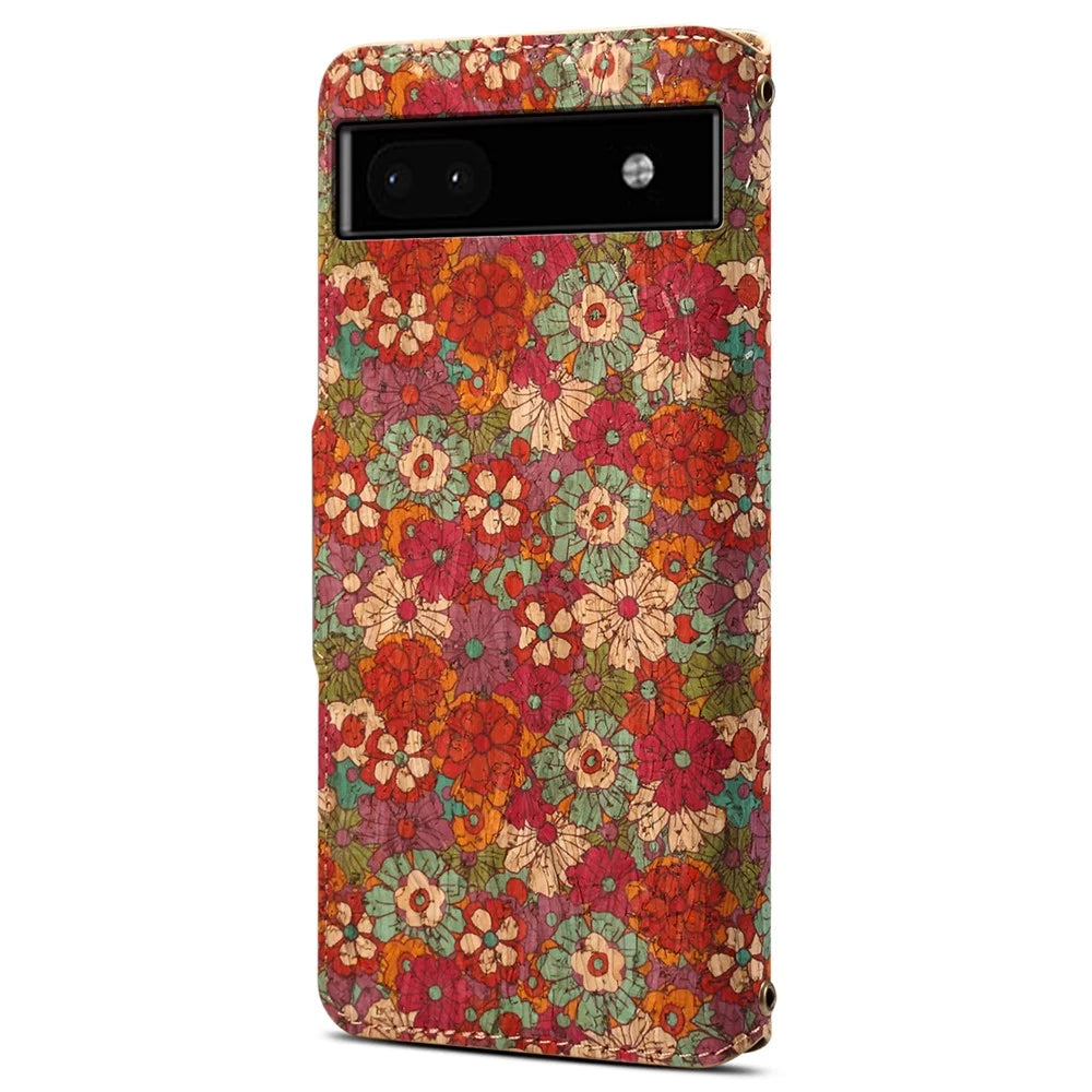 For Google Pixel 6a Wallet Case Pattern Printing Leather Phone Case with Stand - Summer / Red - 6