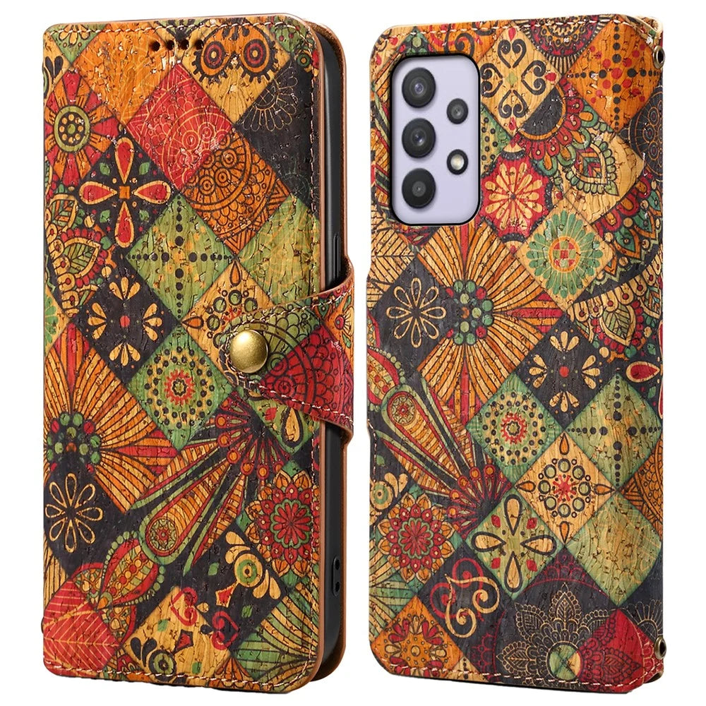 For Samsung Galaxy A32 5G / M32 5G Wallet Phone Case Pattern Printing Leather Flip Cover with Stand - Autumn / Yellow - 1