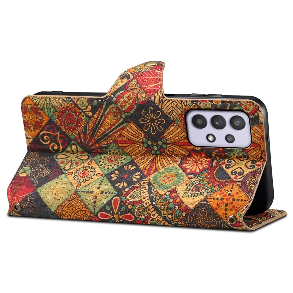 For Samsung Galaxy A32 5G / M32 5G Wallet Phone Case Pattern Printing Leather Flip Cover with Stand - Autumn / Yellow - 3