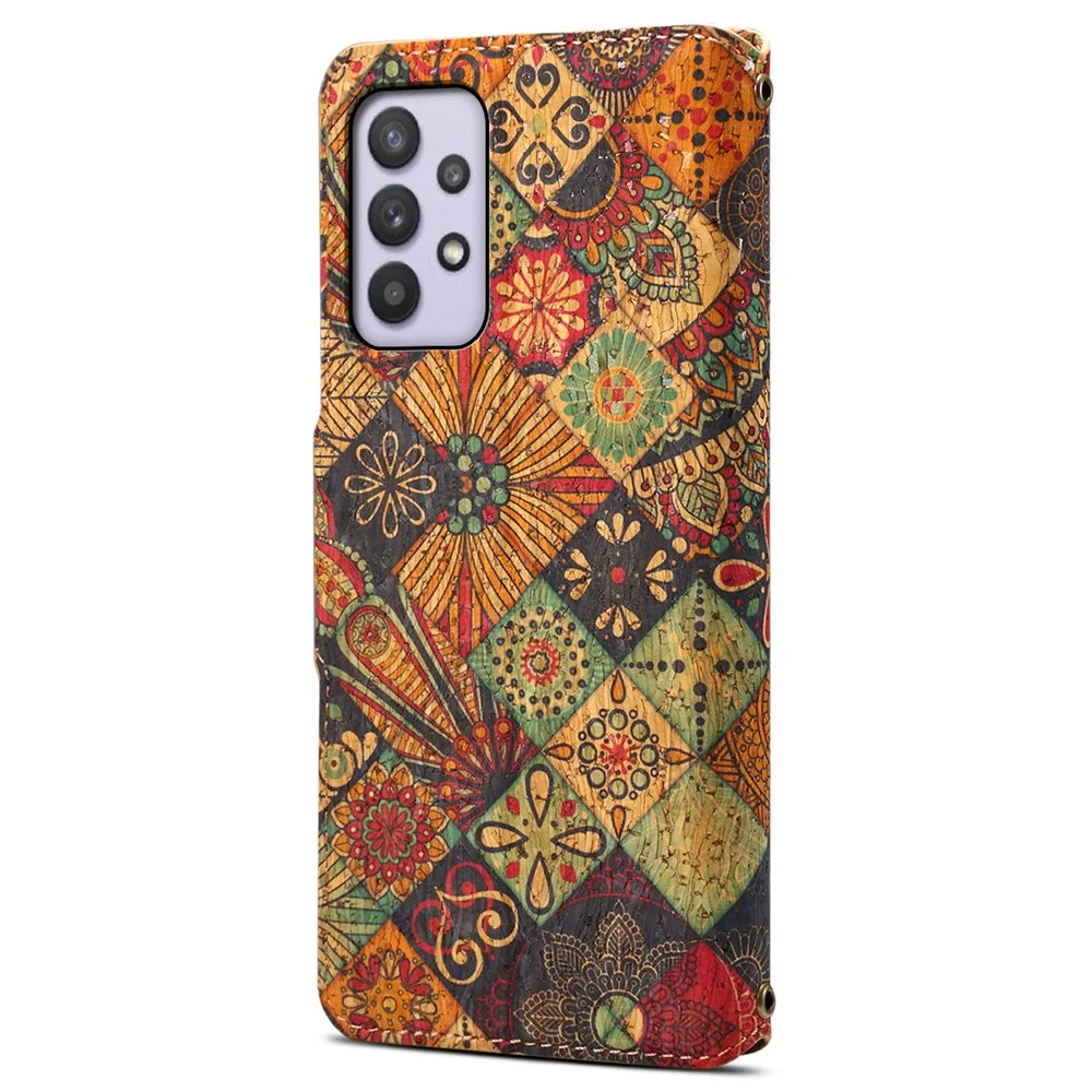 For Samsung Galaxy A32 5G / M32 5G Wallet Phone Case Pattern Printing Leather Flip Cover with Stand - Autumn / Yellow - 6