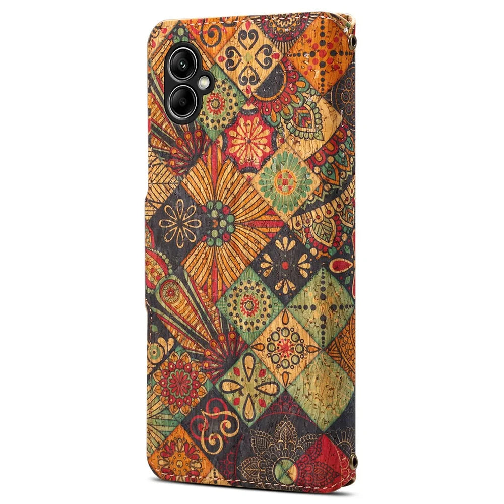 For Samsung Galaxy A05 4G Phone Case Floral Printing Wallet Leather Cover with Stand - Autumn / Yellow - 6