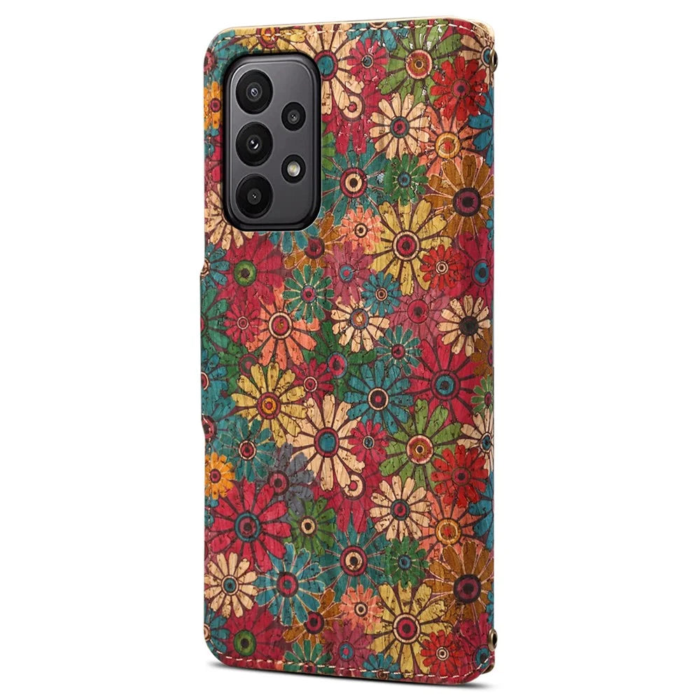 For Samsung Galaxy A23 5G (Global Version) / A23 4G Wallet Case Floral Printing Leather Phone Cover with Stand - Spring / Green - 6