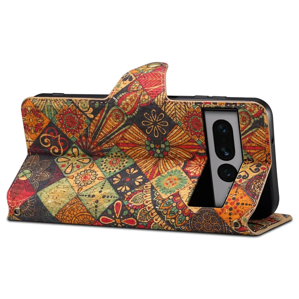 For Google Pixel 7 Pro 5G Phone Case Pattern Printing Leather Flip Cover with Wallet - Autumn / Yellow - 3