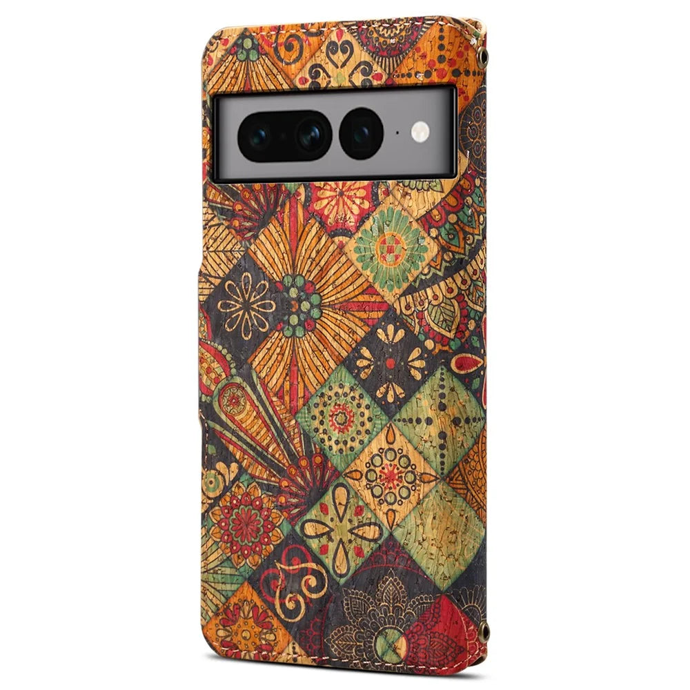 For Google Pixel 7 Pro 5G Phone Case Pattern Printing Leather Flip Cover with Wallet - Autumn / Yellow - 6