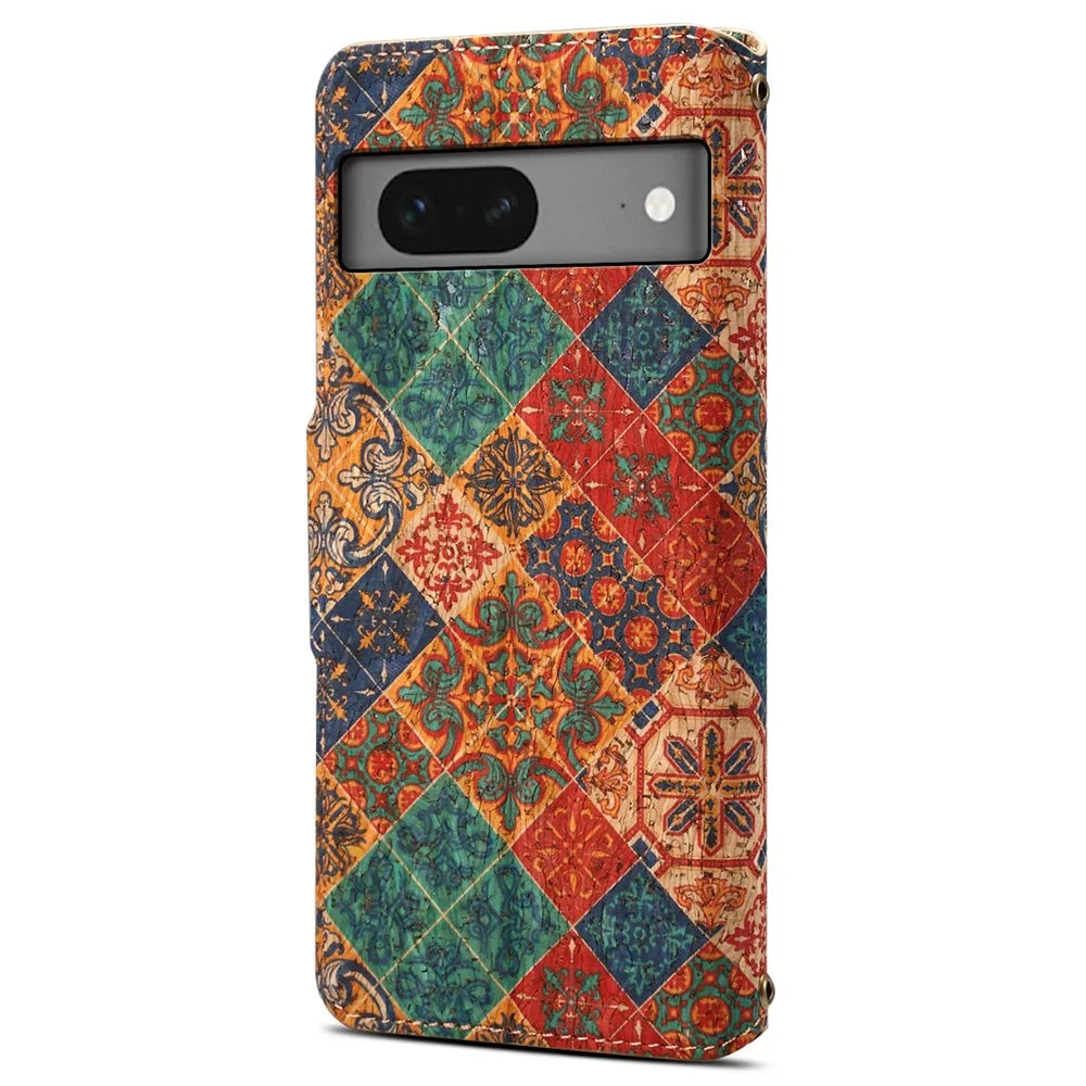 For Google Pixel 7 5G Case Floral Printing Leather Phone Cover with Wallet - Winter / Blue - 6