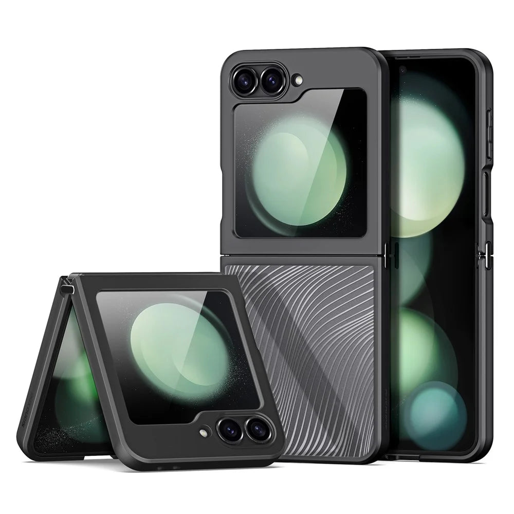 DUX DUCIS Aimo Series For Samsung Galaxy Z Flip7 FE 5G / Z Flip6 5G Black Case Drop Proof TPU+PC Phone Cover (REACH Certification) - 1