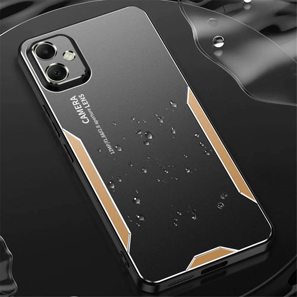 For Samsung Galaxy A05 4G Anti-Scratch Case Aluminum Alloy+TPU+PC Hybrid Phone Cover - Silver - 5