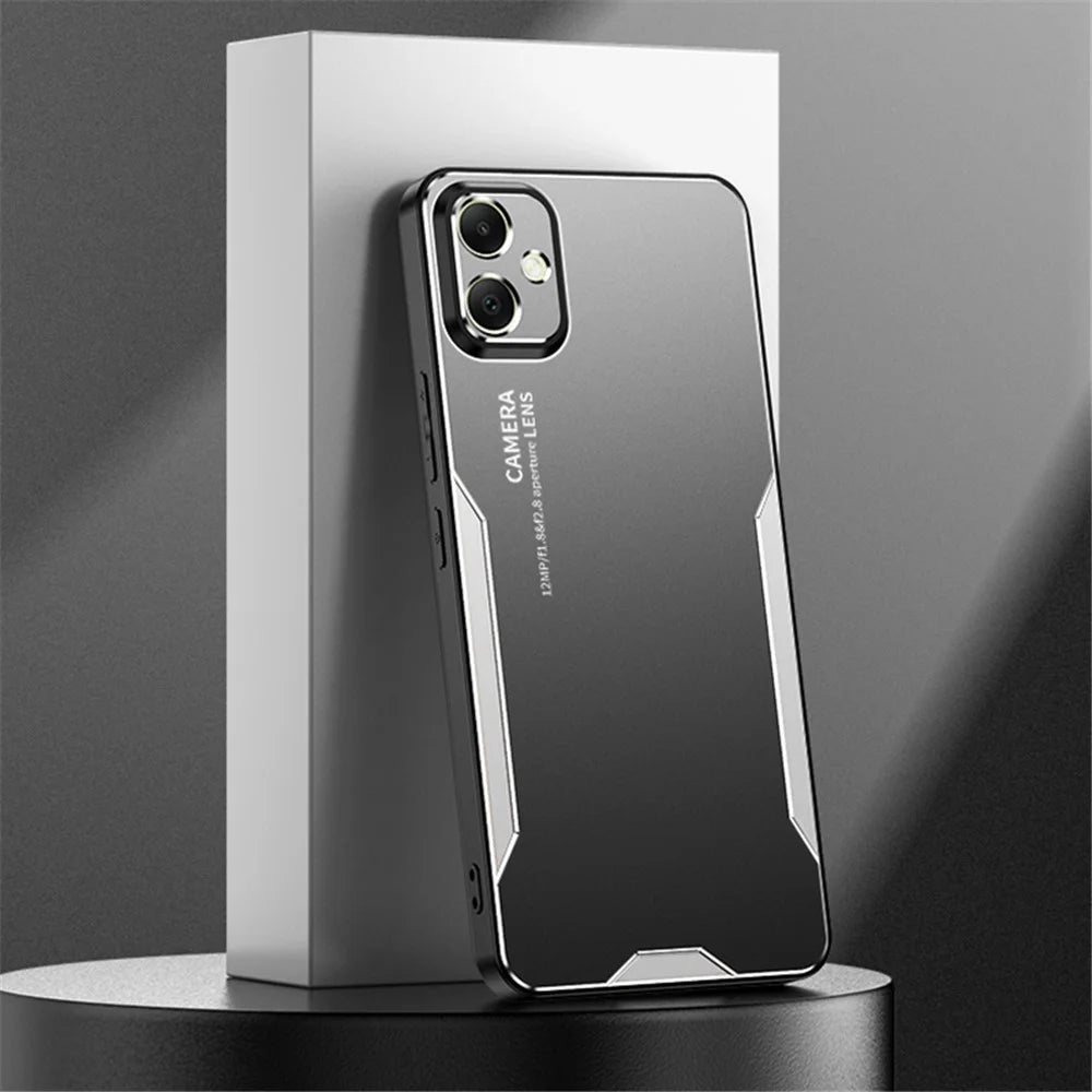 For Samsung Galaxy A05 4G Anti-Scratch Case Aluminum Alloy+TPU+PC Hybrid Phone Cover - Silver - 7