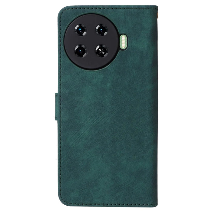 For TECNO Spark 20 Pro+ KJ7 Case with Hand Strap RFID Blocking Wallet Leather Cover - Green - 7