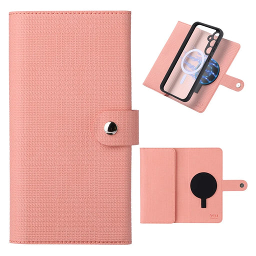 VILI GHA Series For Samsung Galaxy S23 FE Case RFID Blocking Wallet Phone Cover Magnetic Case - Pink - 1