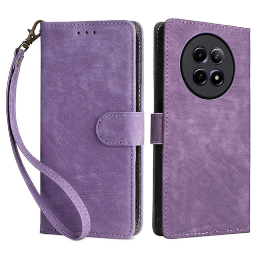 For Realme Narzo 70x 5G / C65 5G / Narzo N65 5G / 13 5G / 12 5G / 12x 5G Case with Hand Strap RFID Blocking Wallet Leather Cover - Purple - 1