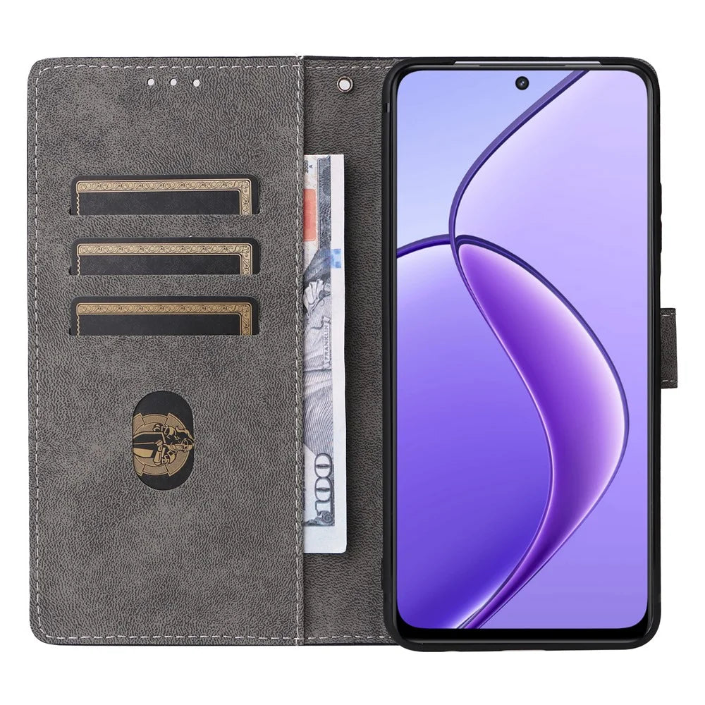 For Realme Narzo 70x 5G / C65 5G / Narzo N65 5G / 13 5G / 12 5G / 12x 5G Case with Hand Strap RFID Blocking Wallet Leather Cover - Purple - 2