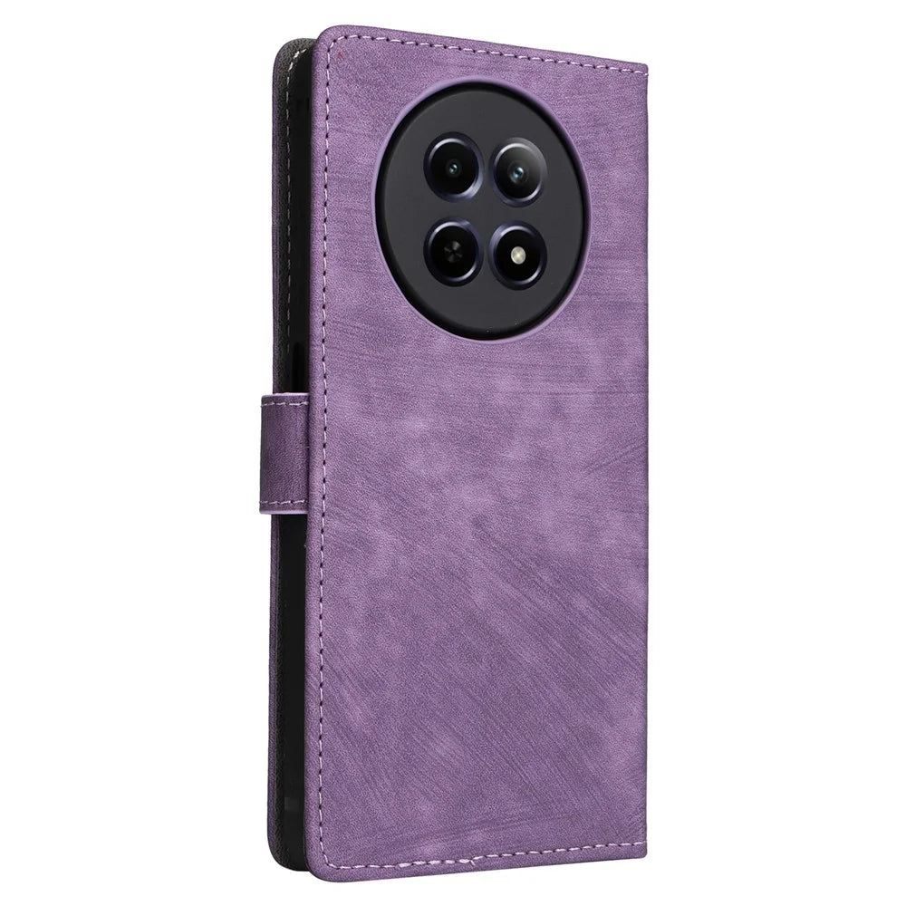 For Realme Narzo 70x 5G / C65 5G / Narzo N65 5G / 13 5G / 12 5G / 12x 5G Case with Hand Strap RFID Blocking Wallet Leather Cover - Purple - 7
