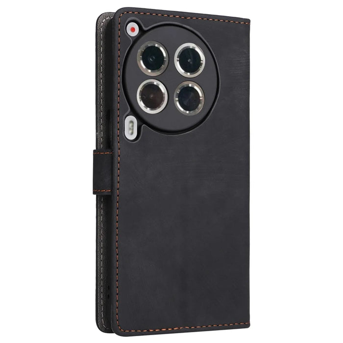 For TECNO Camon 30 Premier 5G CL9 Case Leather RFID Blocking Protection Phone Cover with Strap - Black - 7