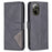 BINFEN COLOR For Realme C67 4G Phone Cases Wallet Stand Geometry Imprint Leather Cover - Black - 1