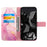 For Google Pixel 9 Pro XL Case with Strap Marble Pattern Leather Phone Cover Card Holder - Pink+Purple+Gold LS001 - 2