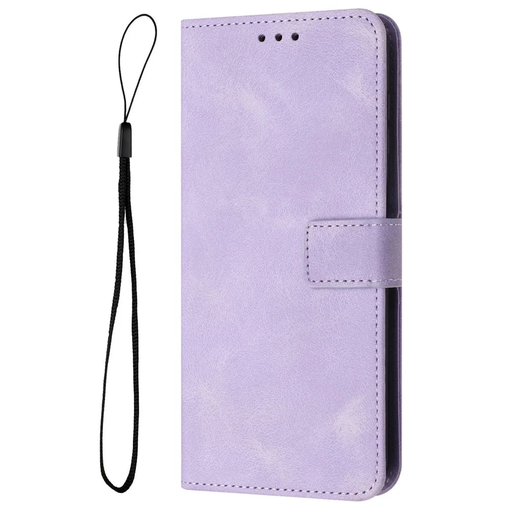 For Samsung Galaxy S23+ Case Skin-touch PU Leather Folio Stand Phone Cover - Purple - 7