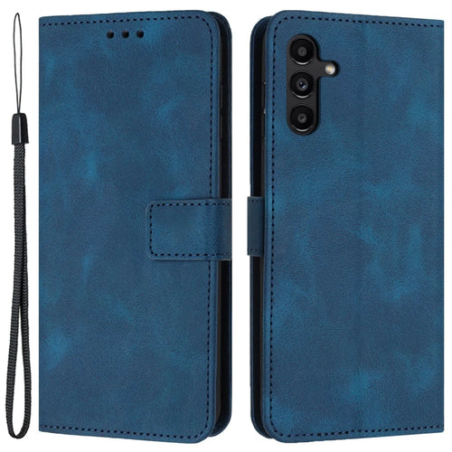 For Samsung Galaxy A14 4G / 5G Case PU Leather Stand View Bookstyle Phone Cover - Blue - 1