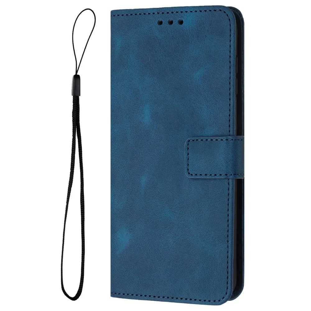 For Samsung Galaxy S23 Phone Case PU Leather Wallet Card Holder Folding Stand Cover - Blue - 7