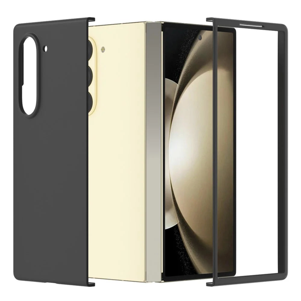 For Samsung Galaxy Z Fold6 5G PC Case Skin-touch Anti-scratch Folding Phone Cover - Black - 1