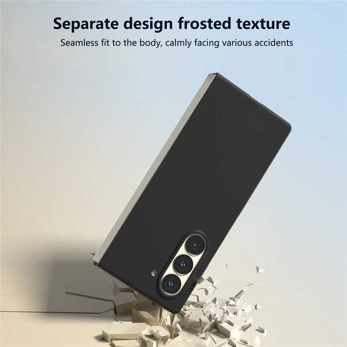 For Samsung Galaxy Z Fold6 5G PC Case Skin-touch Anti-scratch Folding Phone Cover - Black - 5