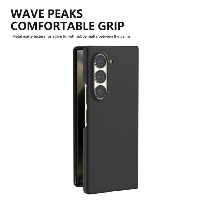 For Samsung Galaxy Z Fold6 5G PC Case Skin-touch Anti-scratch Folding Phone Cover - Black - 6