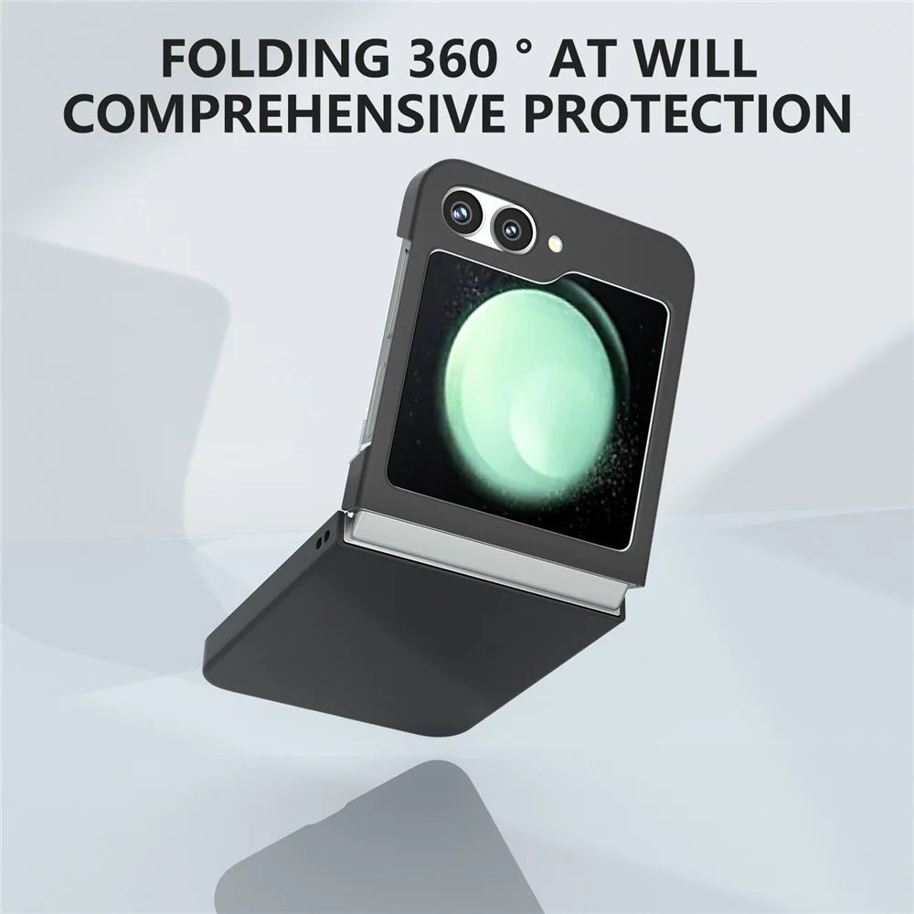 For Samsung Galaxy Z Flip7 FE 5G / Z Flip6 5G Case Skin-feel Hard PC Protective Phone Cover - Black - 4